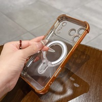 Étui de luxe rotatif en acrylique pour téléphone portable, coque antichoc à quatre coins pour iPhone 17 Pro Max 16 Plus 15 14 13
