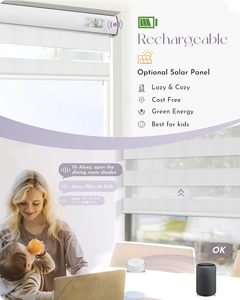 CF Energy Efficient American Standard Dooya Wifi Batterie Automatisée Blanc Blackout Double Couches Zebra Stores pour la Décoration de la Maison - Product Image 3