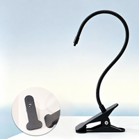 Bras flexible réglable avec fixation par pince pour lampe de table LED, lampe de lecture et lampe de travail, tube creux pour câblage interne
