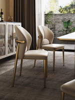 Chaise de salle à manger en cuir véritable avec dossier mobile en acier inoxydable, style italien moderne et simple, nouvelle collection 2025 pour la maison et le restaurant