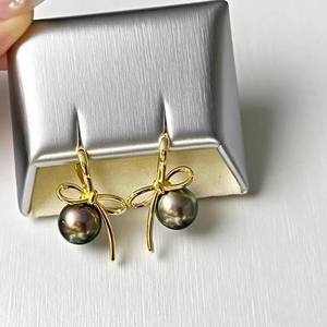 22665 Accessoires de perles DIY, plateau vide pour boucles d'oreilles en argent S925, perles rondes lâches de 9-12 mm, bijoux en or et argent, boucles d'oreilles - Product Image 3