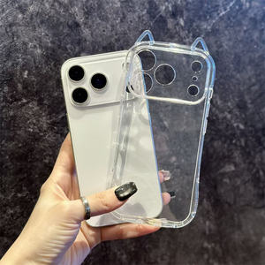 <span class=keywords><strong>Coque</strong></span> de téléphone <span class=keywords><strong>antichoc</strong></span> en TPU souple avec oreilles de chat 3D transparentes et mignonnes pour <span class=keywords><strong>iPhone</strong></span> 17 Air 16 E 15 14 13 12 11 Pro X XS Max XR <span class=keywords><strong>8</strong></span> <span class=keywords><strong>Plus</strong></span> - Product Image 4