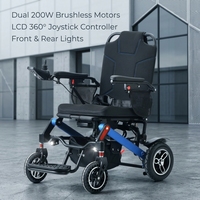 Fauteuil roulant électrique pliable pour adultes avec pneus pleins de 8 et 10 pouces, éclairage arrière et assistance à la mobilité