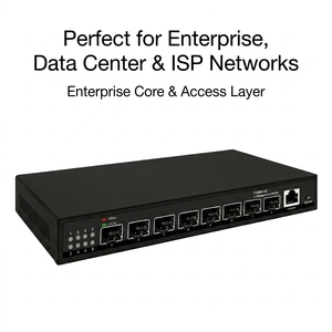 สวิตช์คอร์แบบจัดการได้ 8 พอร์ต 10G SFP+ L3 พร้อมพอร์ตคอนโซล รองรับ VLAN, <span class=keywords><strong>QoS</strong></span>, การกำหนดเส้นทางแบบคงที่, OSPF, DHCP สำหรับระบบไฟเบอร์ออปติกแบ็คโบน - Product Image 5