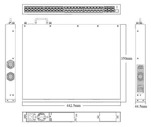 Conmutador de enrutamiento de núcleo de enlace ascendente ONV de 54 puertos 10G L3 con SFP + adecuado para hoteles, bancos, campus, ONV582424-6TFM - Product Image 3