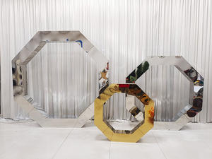 Marco de fondo de arco de acero inoxidable para boda de oro octogonal Marco de decoración de escenario de Evento de Metal - Product Image 3