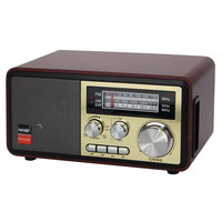 Eletree Ns-8093Bt NS 8093bt NNS Radio rétro multibande AM FM SW avec haut-parleur intégré et boîtier en bois