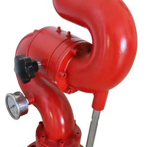 Vanne de dérouleur de tuyau d'incendie DN20 en fonte rouge à commande manuelle avec manomètre et poignée - Product Image 3