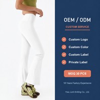 Pantalon de yoga évasé taille haute personnalisé OEM pour femme, extensible dans les quatre sens, effet push-up, contrôle du ventre, doux comme du beurre
