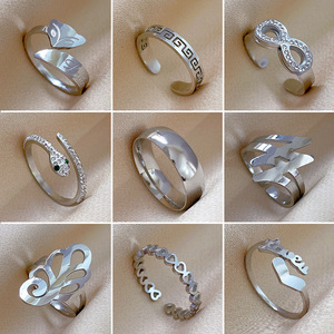 Anello in acciaio al titanio stile minimalista Unisex alla moda personalizzato e minimalista anello da mignolo misura 8 incarnato per donna uomo - Product Image 2