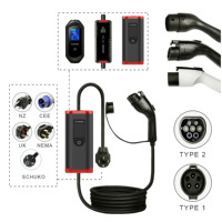 Chargeur de voiture EV portable de type 1 ajustable IP65 8A-16A pour l'extérieur de conception novatrice