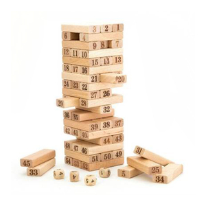 51 Stück Holzstapel-Nummern blöcke und Zitterturm-Spiel anzug Kinder-und Erwachsenen-Lernspiele Party-Block-Spiel - Product Image 6