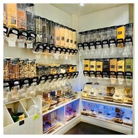 Distributeur automatique de nourriture mural à gravité en acrylique pour grains de café, noix, céréales, bonbons, distributeur de céréales