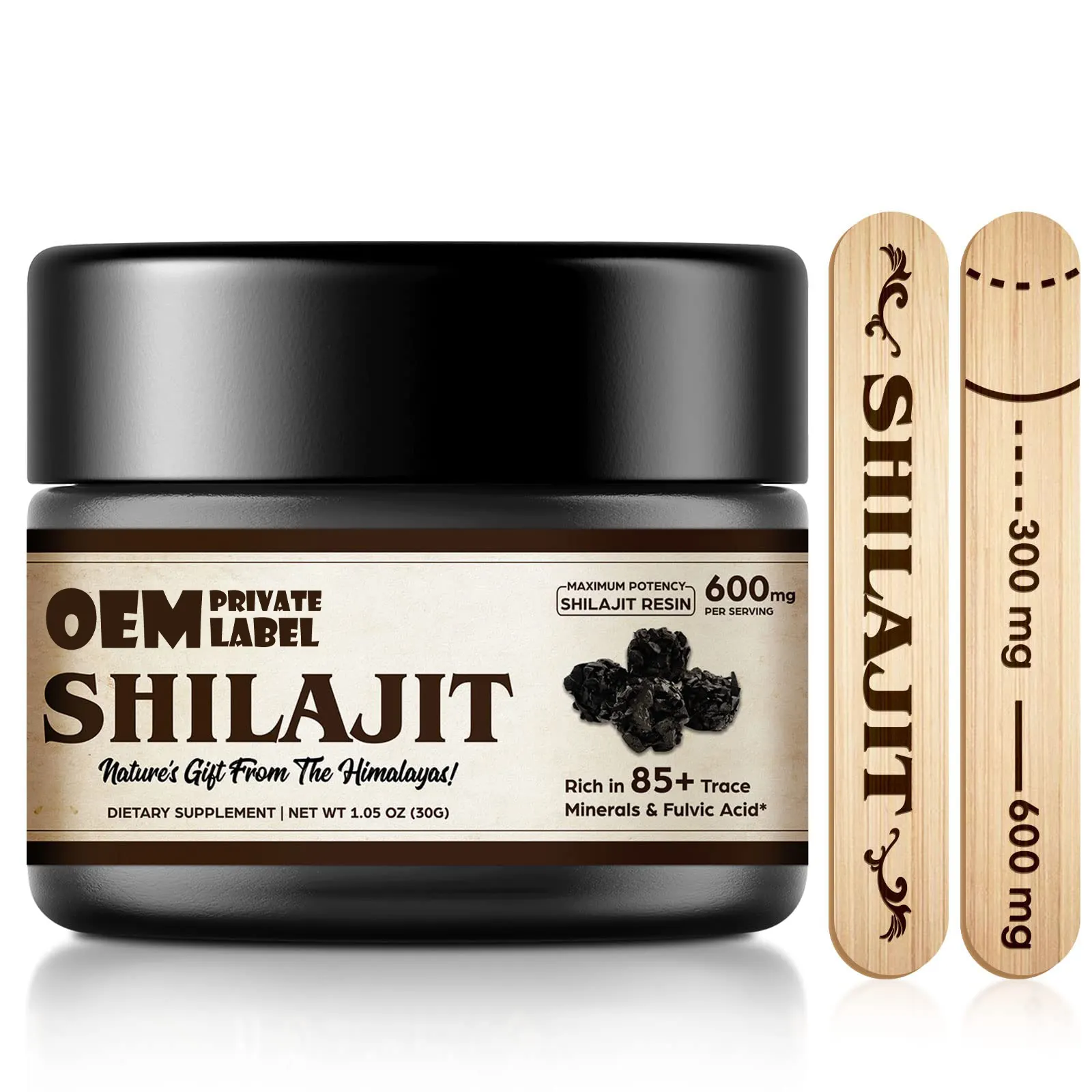 Shilajit เรซิ่นบริสุทธิ์บริสุทธิ์ shilajit แคปซูลกรด himalayan