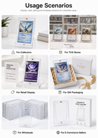 Porte-cartes magnétique premium avec étui de présentation transparent en PS pour cartes sportives et TCG