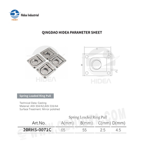 Poignée de levage de trappe de pont HIDEA pour yacht bateau qualité <span class=keywords><strong>marine</strong></span> AISI 304/AISI 316 anneau de traction à ressort - Product Image 2