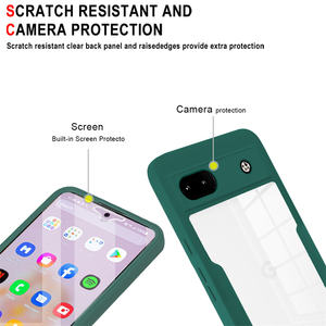 Coque de téléphone 360 degrés pour Google <span class=keywords><strong>Pixel</strong></span> <span class=keywords><strong>6A</strong></span> pare-chocs arrière souple et transparent antichoc protecteur d'écran intégré - Product Image 5