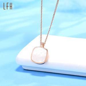 Cangkang alami dekoratif manik-manik liontin perhiasan rantai 18k emas murni kalung kerang au750 emas 18k nyata - Product Image 2