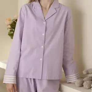 Custom Dropshipping Hot Sales, Custom 2 Pieces Women Sleepwear Sets Tags Label US UK Size Plus Ladies Cotton Pajamas/