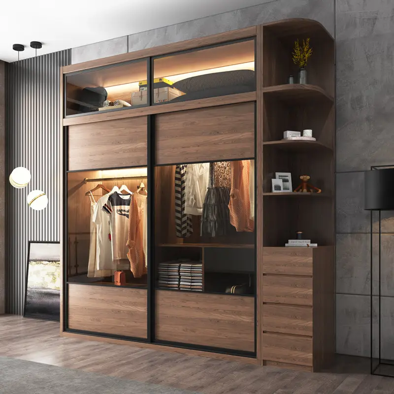 Alta calidad dormitorio Alto brillante almacenamiento Armario Muebles  baratos Armario - China Armario, ropa moderna vestidor