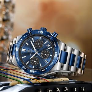 <span class=keywords><strong>Reloj</strong></span> de Pulsera Luminoso Impermeable Poedagar 697 para Hombre, Correa de Acero Inoxidable, Cronógrafo, <span class=keywords><strong>Reloj</strong></span> de Cuarzo - Product Image 5