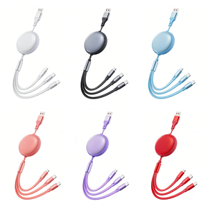 <span class=keywords><strong>Cable</strong></span> de Carga Rápida Retráctil 3 en 1 de 100W con Conductor de Cobre Puro y Logotipo Personalizado para Impresora y Teléfono Inteligente - Product Image 1