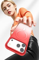 Nouvelle coque de protection antichute avec support magnétique dégradé givré pour iPhone 18 Pro Max, étui de téléphone dégradé avec support métallique