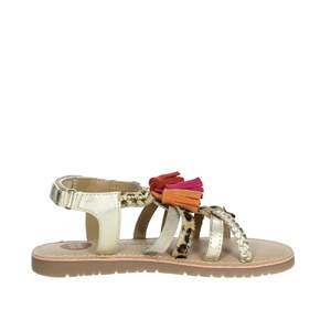 Sandalias Planas Gioseppo con Estampado de Leopardo Dorado y Borlas para Mujer - Product Image 4