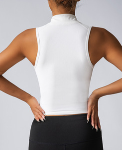 Canottiere sportive a collo alto da donna senza maniche con cerniera a secco rapido per la corsa Yoga per il Fitness - Product Image 2