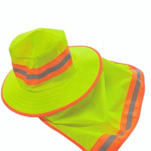 قبعات ناعمة ومريحة للعمل بحافة عريضة رقبة Upf50 + قبعات صيد عالية الوضوح وقبعات دلو آمنة عاكسة - Product Image 1