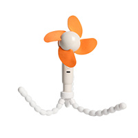 Ventilateur portable en plastique en forme de pieuvre, rechargeable 2000 mAh, 3 vitesses, mini-ventilateur à main pour voiture, camping-car, maison et extérieur