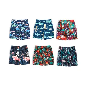 Custom Print Summer Kids Boy Swim Shorts Swimwear High Waist Quick Dry Baby Swim Trunks