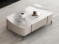 Ensemble de meubles TV en bois de style minimaliste moderne pour salon, rangement écologique, comptoir en ardoise brillant, corps de meuble laqué
