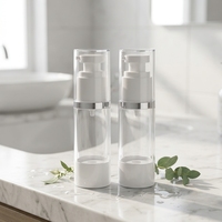Flacons cosmétiques ronds en plastique vides de 15 ml à 100 ml avec bouchon à vis et pompe pulvérisatrice pour crème visage, avec impression sérigraphique