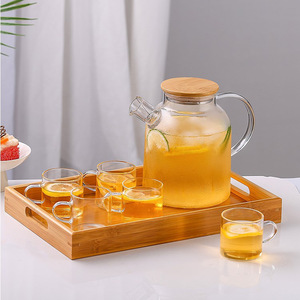 Pichet à thé en verre avec couvercle en bambou 2L pour le thé aux fruits et le thé aux fleurs, idéal pour les réceptions - Product Image 2