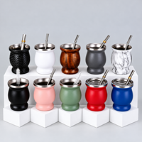 Tasse à Yerba Maté en Acier Inoxydable 304 de 8 oz, Gourde Isotherme à Double Paroi avec Paille Bombilla et Cuillère, Idéale pour le Camping ou comme Cadeau