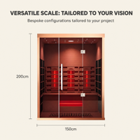 PLOUTARA Sauna hybride électrique intérieur moderne modulaire personnalisé, système à faible EMF, bois de pruche, chauffage infrarouge, pour salle de sport et spa