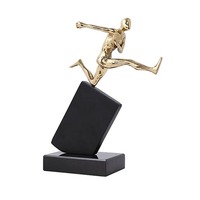 Sculpture moderne de couple de danseurs dynamiques en laiton, marbre et aluminium, décoration artistique pour la maison de luxe, salon, présentoir de bureau