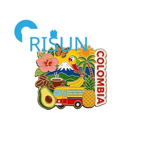 Imán de nevera, pin de solapa y insignia personalizados al por mayor con mapa de la bandera de América del Norte, sombrero, cultura y recuerdo de Colombia - Product Image 4