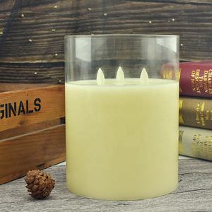 Le pilier de cire parfumée en verre à mèche noire 3D de grande taille de 15cm de diamètre a mené des bougies pour la décoration - Product Image 3