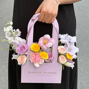 Suministros de floristería Cajas Materiales reciclados para el día de la madre Arreglos florales Bolso Ramo Embalaje Muestra gratis Relieve - Product Image 4