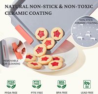 Ensemble de moules à pâtisserie en acier aluminisé robuste avec revêtement céramique, poignées en silicone, sans PFAS, PTFE et PFOA, pour usage domestique
