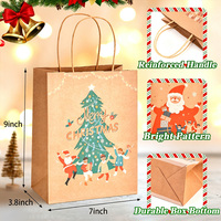 Sacs cadeaux en kraft personnalisés avec impression Joyeux Noël, avec poignée, pour emballer les cadeaux de Noël, sacs de transport pour les courses
