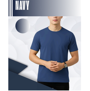T-shirt en coton à col rond pour homme élégant 180 GSM Tissu doux et confortable Idéal pour les vêtements décontractés quotidiens Gym Bureau ou sorties en plein air - Product Image 2