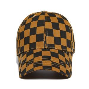 Gorra de béisbol universal unisex de 6 paneles, venta al por mayor, gorras personalizadas a cuadros versátiles para campista, gorras ajustables de tablero de ajedrez - Product Image 4