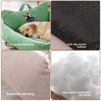 Coussin pour animaux de compagnie universel quatre saisons, respirant et chaud, style canapé, pour petits chiens (type Teddy), forme rectangulaire