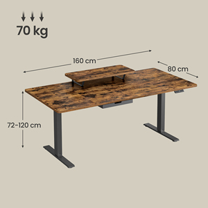 <span class=keywords><strong>VASAGLE</strong></span> <span class=keywords><strong>Scrivania</strong></span> Elettrica Regolabile in Altezza con Supporto Flessibile per Monitor, Tavolo Sit-Stand, <span class=keywords><strong>Scrivania</strong></span> Elettronica in Piedi - Product Image 2