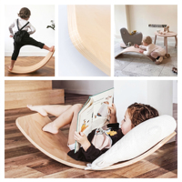 Tabla de Equilibrio Montessori de Madera para Niños Pequeños, Gimnasio Interior, Guardería, Muebles Infantiles, Juego de Sillas, Uso en Guardería y Jardín de Infancia
