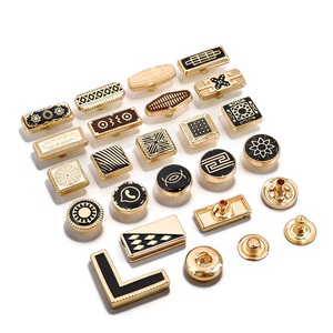 Boutons-pression métalliques personnalisés avec logo, design rectangulaire en relief, style classique, boutons pour vêtements, thobe, attaches décoratives - Product Image 4