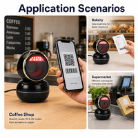 Escáner de Códigos de Barras Omnidireccional 2D YUANAIDC, Lector de Códigos QR de Escritorio, Automático, Manos Libres, USB, para Sistemas POS de Minoristas